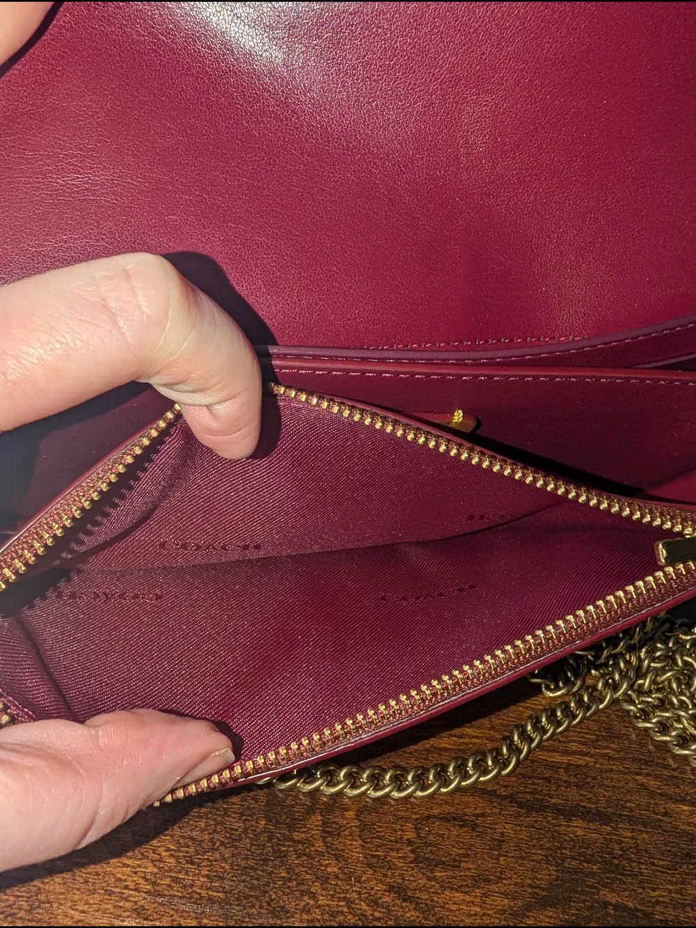 EUC Coach Callie Foldover Chain Clutch